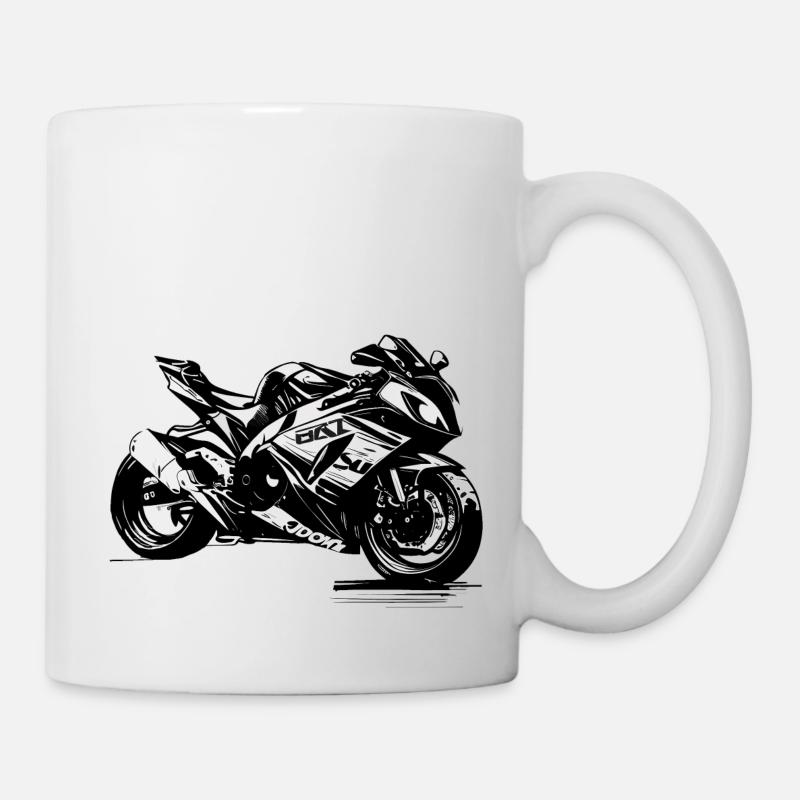 Zeigen Sie Ihren Stil mit unseren Motorradlogos - Tasse - Weiß