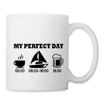 Ma journée parfaite Café et bière Voilier - Mug blanc - blanc - Droite