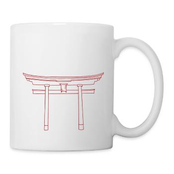Torii Japonais rouge - Mug blanc - blanc - Droite