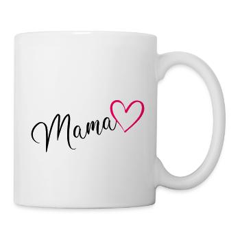 Maman Mère Calligraphie Coeur Rose - Mug blanc - blanc - Droite