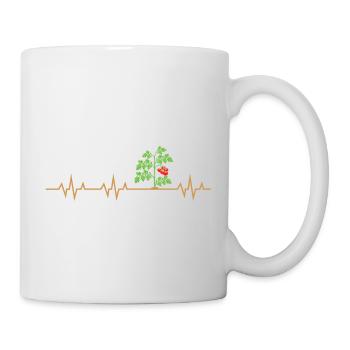 Tomate Plant Heartbeat, drôle de jardinage de tomates - Mug blanc - blanc - Droite