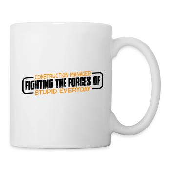 Directeur de la construction, Fighting Forces Of Stupid 4 - Mug blanc - blanc - Droite