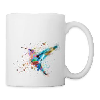 hummingbird, graffiti, painting, watercolor, bird, colorful - Mug - white - Right