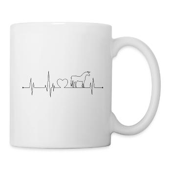 Licorne battement de cœur noir - Mug blanc - blanc - Droite