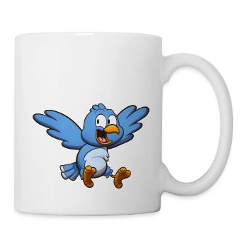 Niedlicher fliegender blauer Vogel - Tasse - Weiß - Rechts