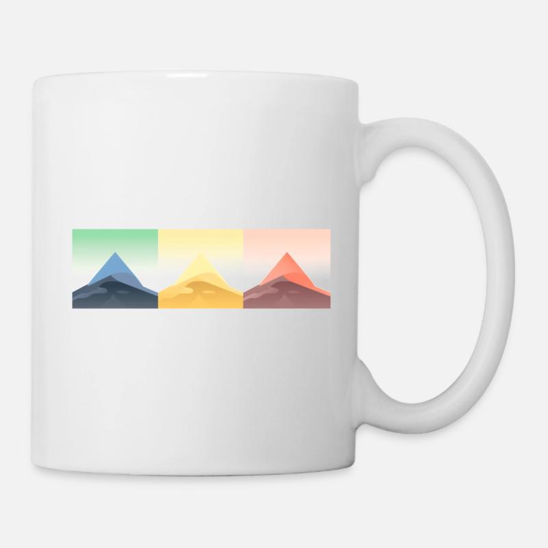 Mountain Landscape Geometric Art - Mug - white