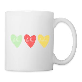 leben lieben lachen - Tasse - Weiß - Rechts