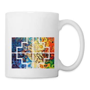 Collors géométriques - Mug blanc - blanc - Droite