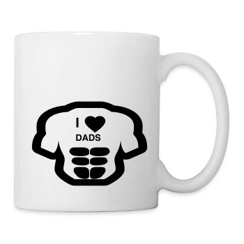 Cooles „I Love Dads“ Design für sie und ihn - Tasse - Weiß - Rechts