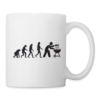 Grillen - Menschliche Evolution - Tasse - Weiß - Rechts