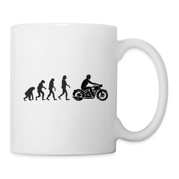 Motorradfahrer - Menschliche Evolution - Tasse - Weiß - Rechts