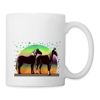 Pferde - Tasse - Weiß - Rechts