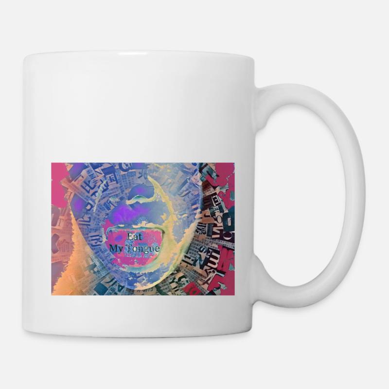 Art numérique « mange ma langue » TTT - Mug blanc - blanc