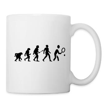 Cooles „Evolution Tennis Shirt“ Design - Tasse - Weiß - Rechts