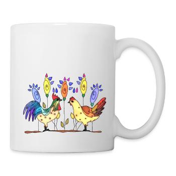 Hen and rooster - Mug - white - Right