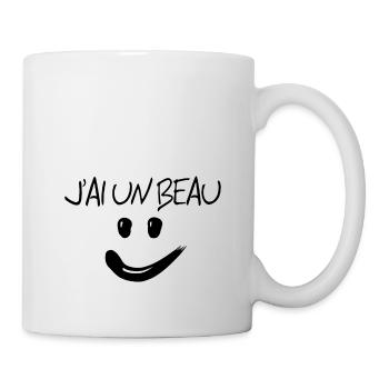 Beau sourire dessin mot pour T-shirt Sweat unisexe - Mug blanc - blanc - Droite