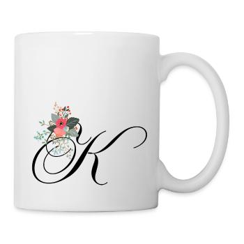 Letter k flowered - Mug - white - Right
