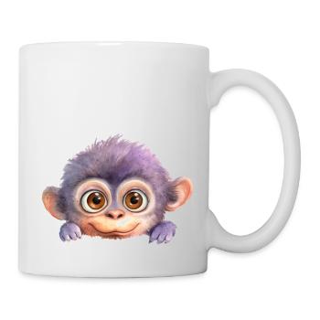 Affe Zeichnung Aquarell - Tasse - Weiß - Rechts