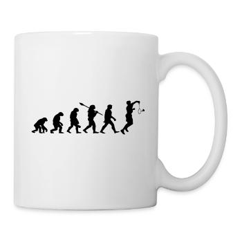 Badminton Evolution Badmintonspieler - Tasse - Weiß - Rechts