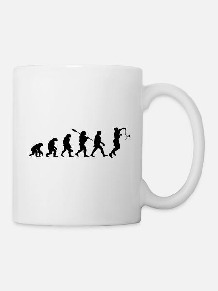 Badminton Evolution Badmintonspieler - Tasse - Weiß