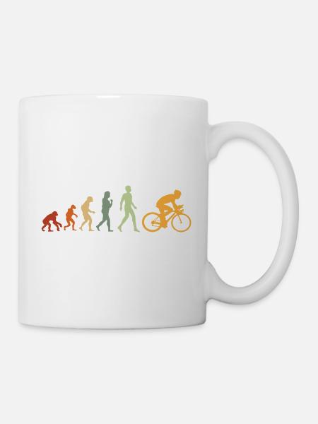 Évolution Cycliste Cadeau Pour Cycliste Vélo VTT - Mug blanc - blanc