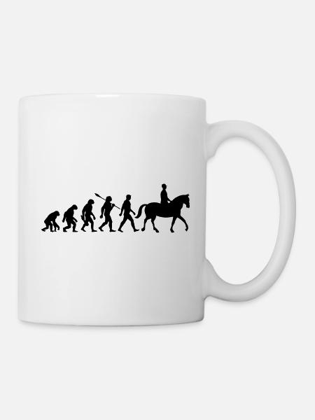 Evolution Reiten - Pferde - Dressur - Tasse - Weiß