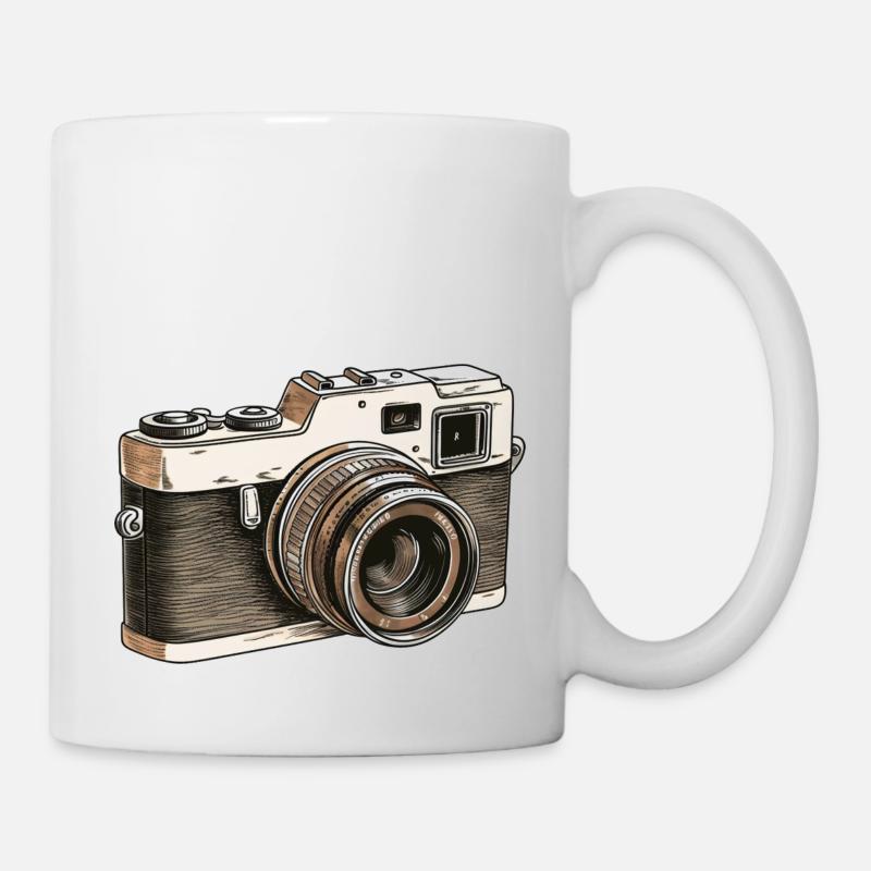 Kamera Retro Zeichnung - Tasse - Weiß