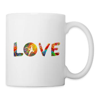 Frieden &; Liebe - Tasse - Weiß - Rechts