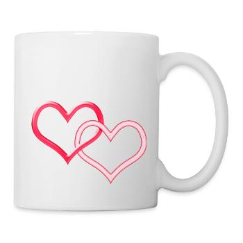 Deux cœurs connectés - Mug blanc - blanc - Droite