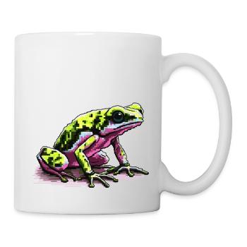 Poison dart frog in colorful retro pixel graphics - Mug - white - Right