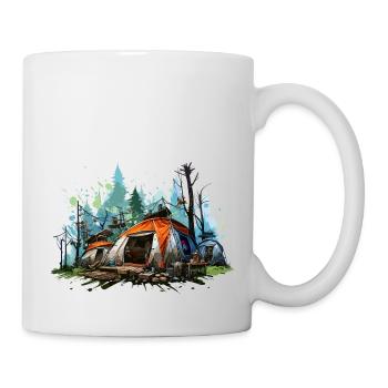 Camping atmosphere. A retro adventure. - Mug - white - Right