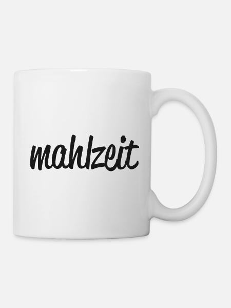 mahlzeit schwarz - Tasse - Weiß