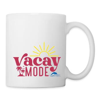 Vacay Mode, Urlaub Sommer Sonne Strand Meer Baden - Tasse - Weiß - Rechts