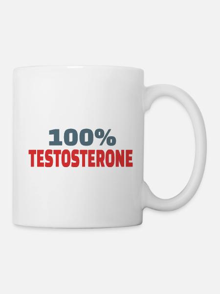 100% Testosterone - Mug blanc - blanc
