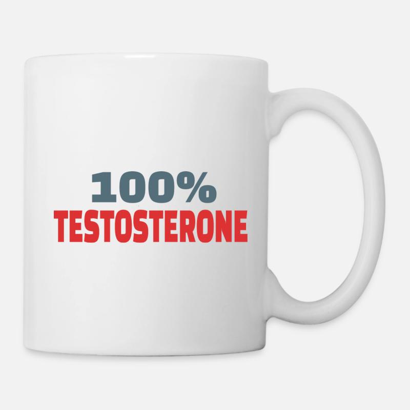 100% Testosterone - Mug blanc - blanc