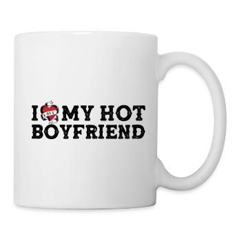 Vintage Ich Liebe Meinen Heißen Freund Ich Herz Meinen Heißen Freund - Tasse - Weiß - Rechts