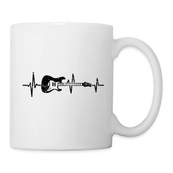 Guitar Heartbeat Electric Guitar Guitarist - Mug - white - Right