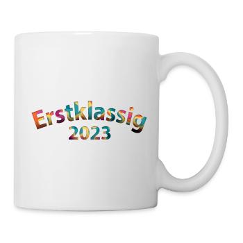 Erstklassig 2023 Schulkind Mädchen Junge - Tasse - Weiß - Rechts