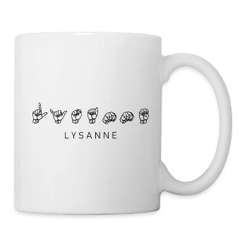 Lysanne (nom) avec la langue des signes - Mug blanc - blanc - Droite