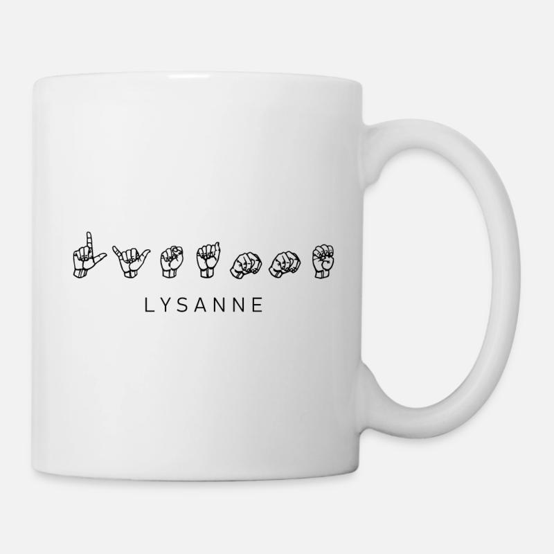 Lysanne (Name) mit Gebärdensprache - Tasse - Weiß
