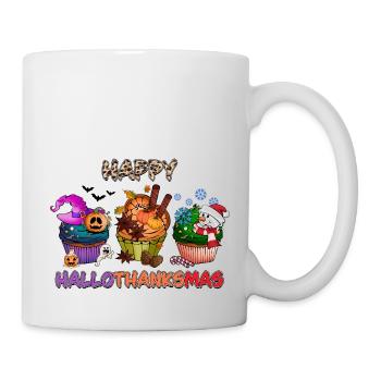Happy HalloThanksMas Cupcakes - Mug - white - Right