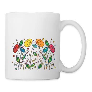 Fleur - Mug blanc - blanc - Droite