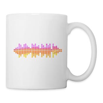 Sound Waves Music Wave Vintage Retro DJ Heart Disc - Mug - white - Right