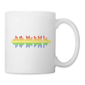 Sound Waves Music Wave Vintage Retro DJ Heart Disc - Mug - white - Right