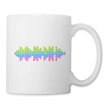 Sound Waves Music Wave Vintage Retro DJ Heart Disc - Mug - white - Right