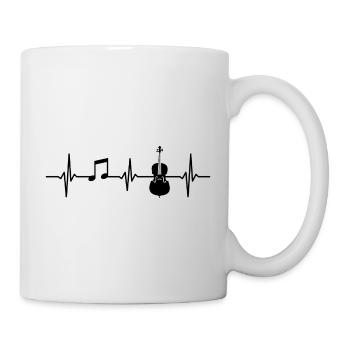 Cello Herzschlag Cellist Musik Instrument - Tasse - Weiß - Rechts