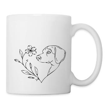 Herz Hund - Tasse - Weiß - Rechts