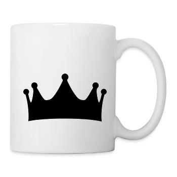 Couronne Roi Reine (noir) - Mug blanc - blanc - Droite