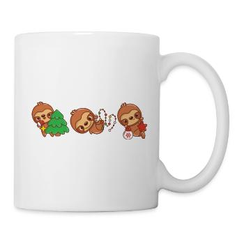 Lustige Faultier-Weihnachten. Xmas Slothy - Tasse - Weiß - Rechts