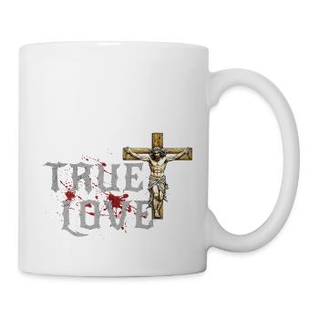 Véritable Amour Jésus Croix Femmes Chrétiennes Hommes - Mug blanc - blanc - Droite